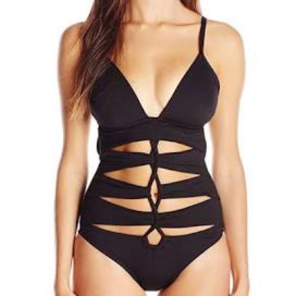 Kenneth Cole, Black Tummy Control,Punch-Out Bodice,Form-Flattering, Size Small